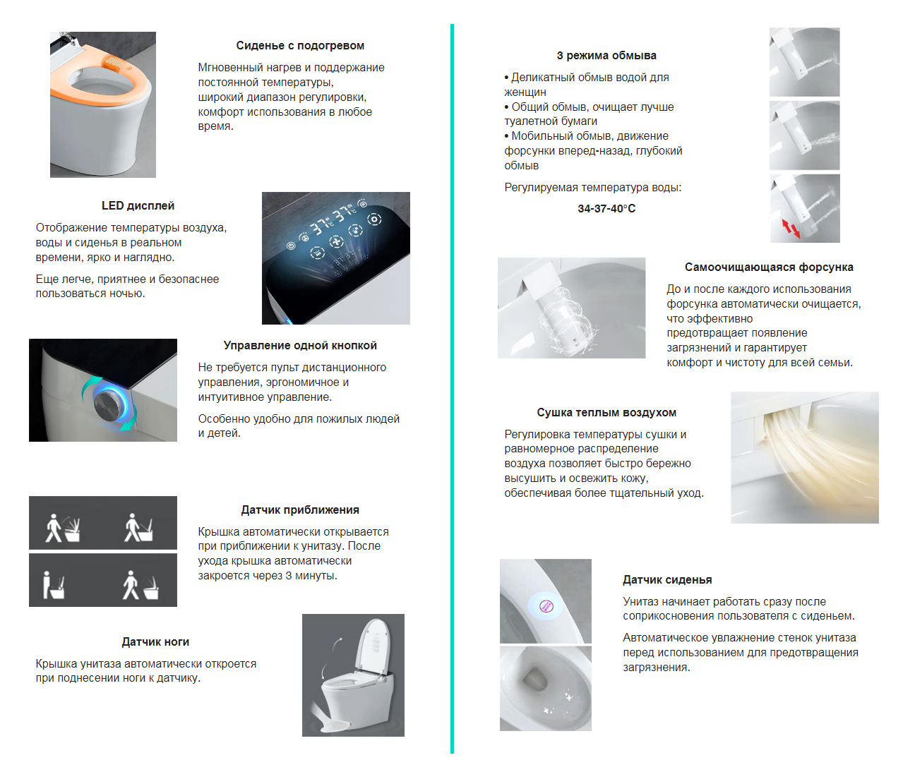 Электронный унитаз-биде ABBER Rechteck AC1215S подвесной белый