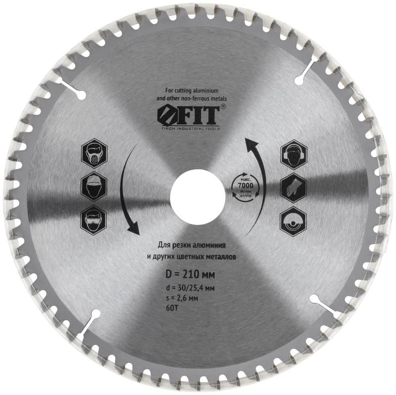 Диск пильный для циркулярных пил по алюм. 210х30/25.4х60T FIT 37786