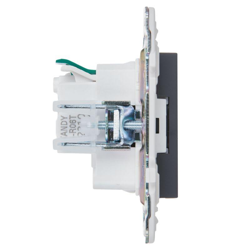 Розетка SKANDY 16А с заземл. защ. шторки безвинт. крепл. SK-R06T титан IEK SK-R14-16-1-K48