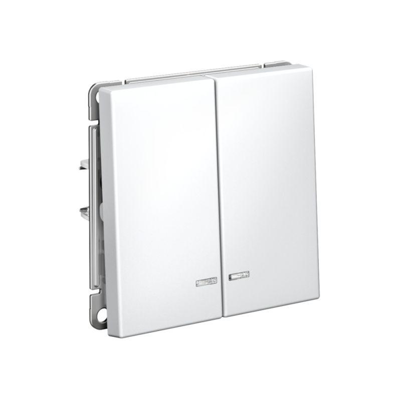 Выключатель 2-кл. ArtGallery (сх. 5а) 10AX с подсветкой механизм бел. SE GAL000153