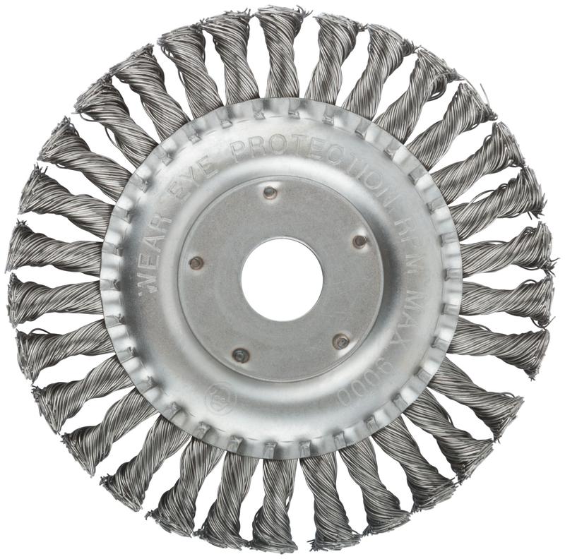 Корщетка тип "колесо" посадочный диаметр 22.2мм стальная витая проволока 150мм MOS 38931М