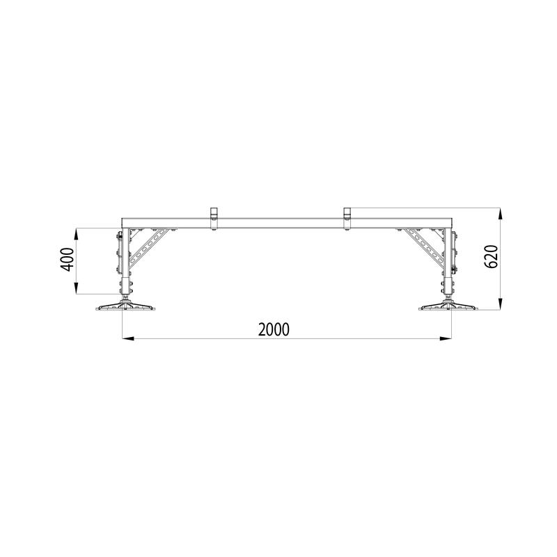 Конструкция опорная для установки оборудования TECHNORAPTOR FOOT 2000х1500 тип 1 HD КМ TR0247