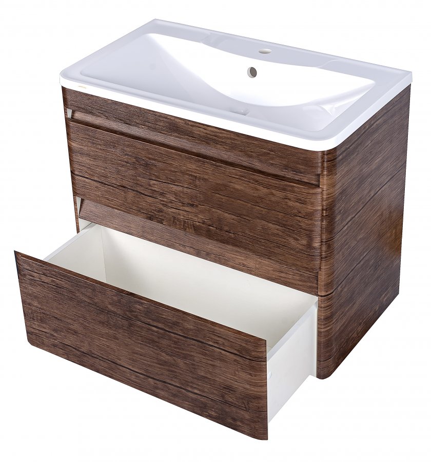 Тумба подвесная "Атлантика 80", Люкс старое дерево, PLUS