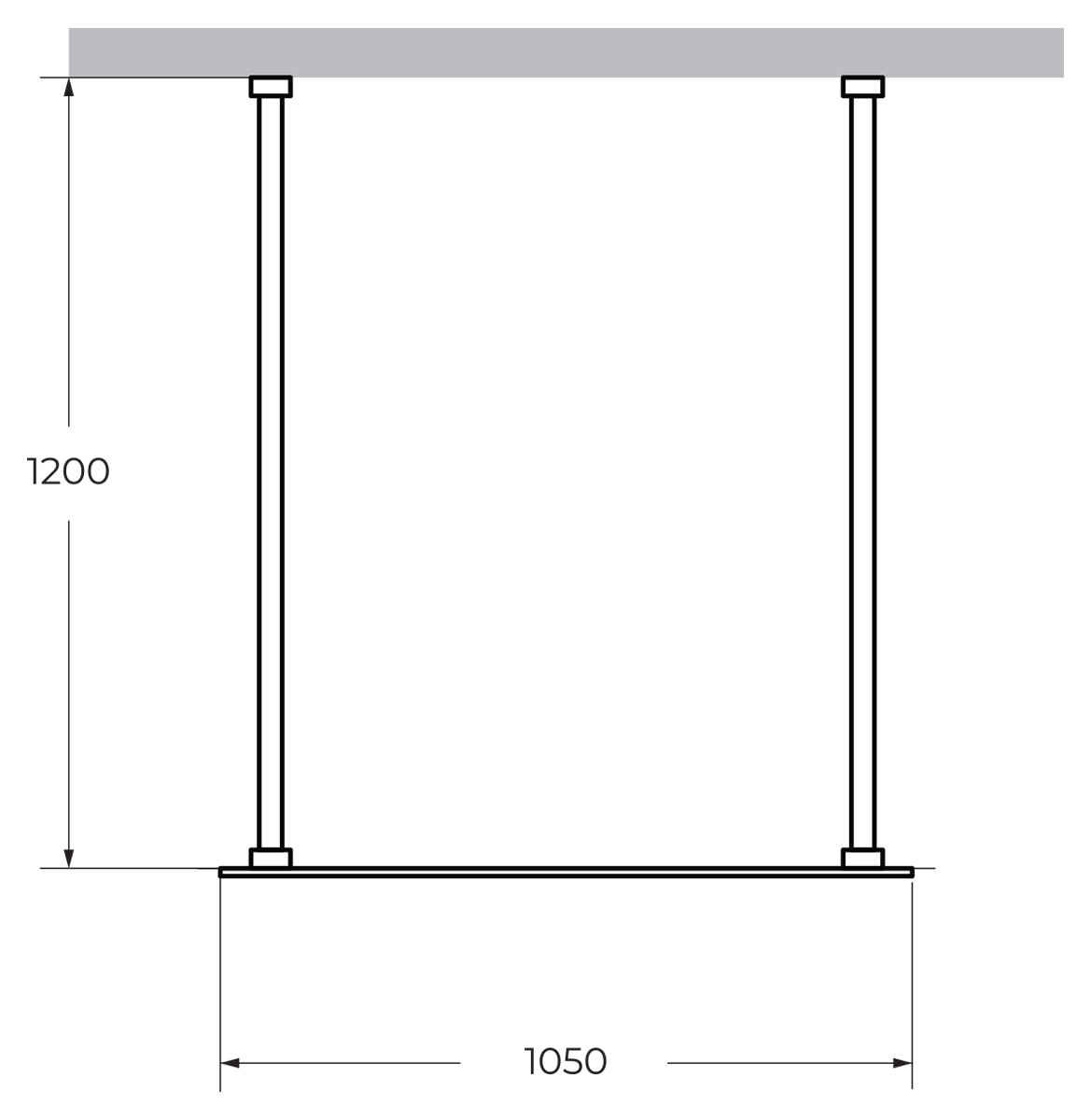 Душевая перегородка CEZARES LIBERTA-L-2-105-120-C-NERO