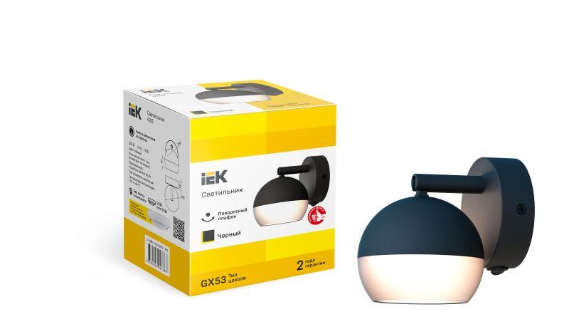 Светильник 4013 настенный GX53 черн. IEK LT-UBB0-4013-GX53-1-K02