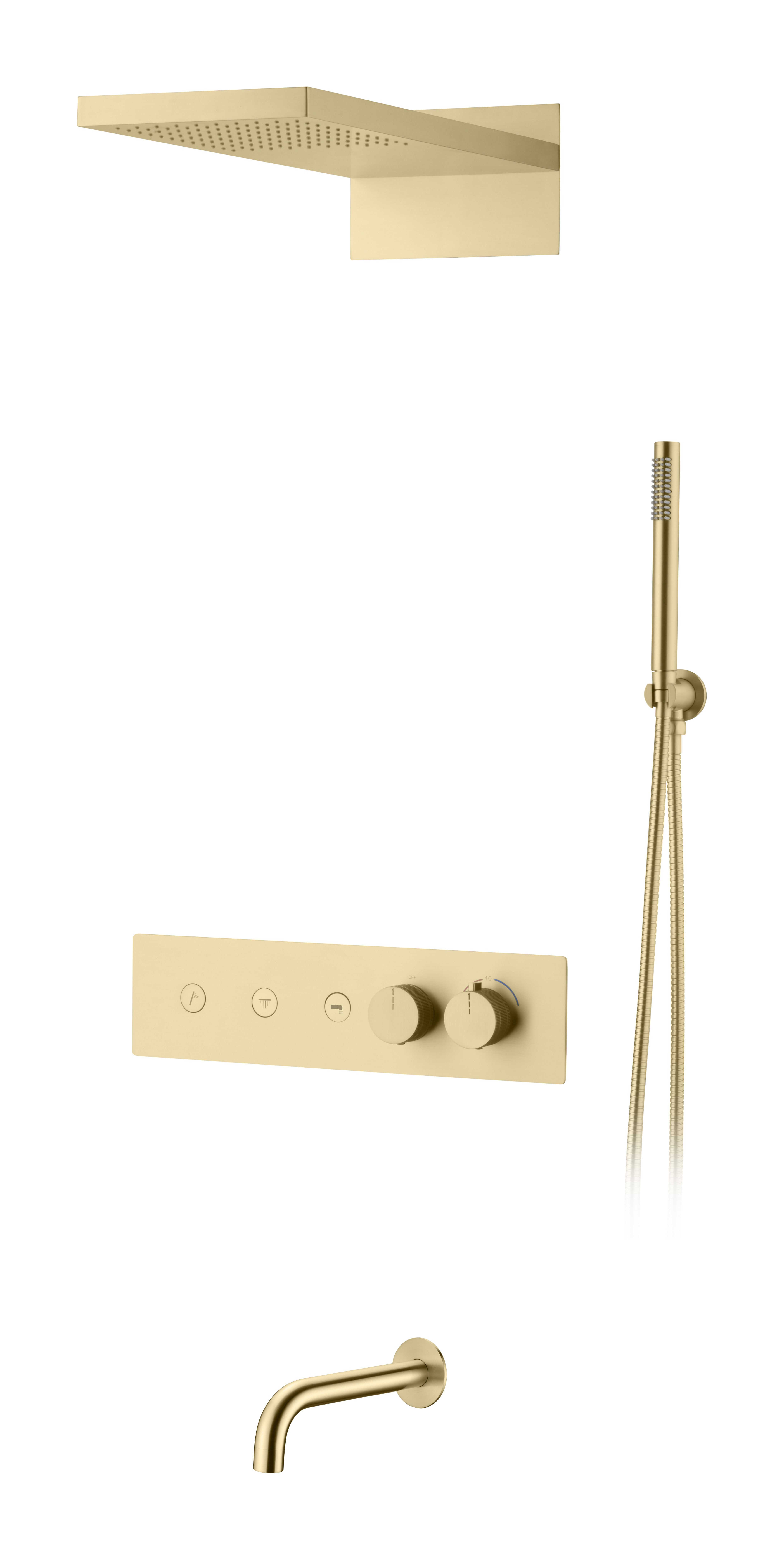 Встроенная душевая система FUSION, трехпозиционная MAT GOLD