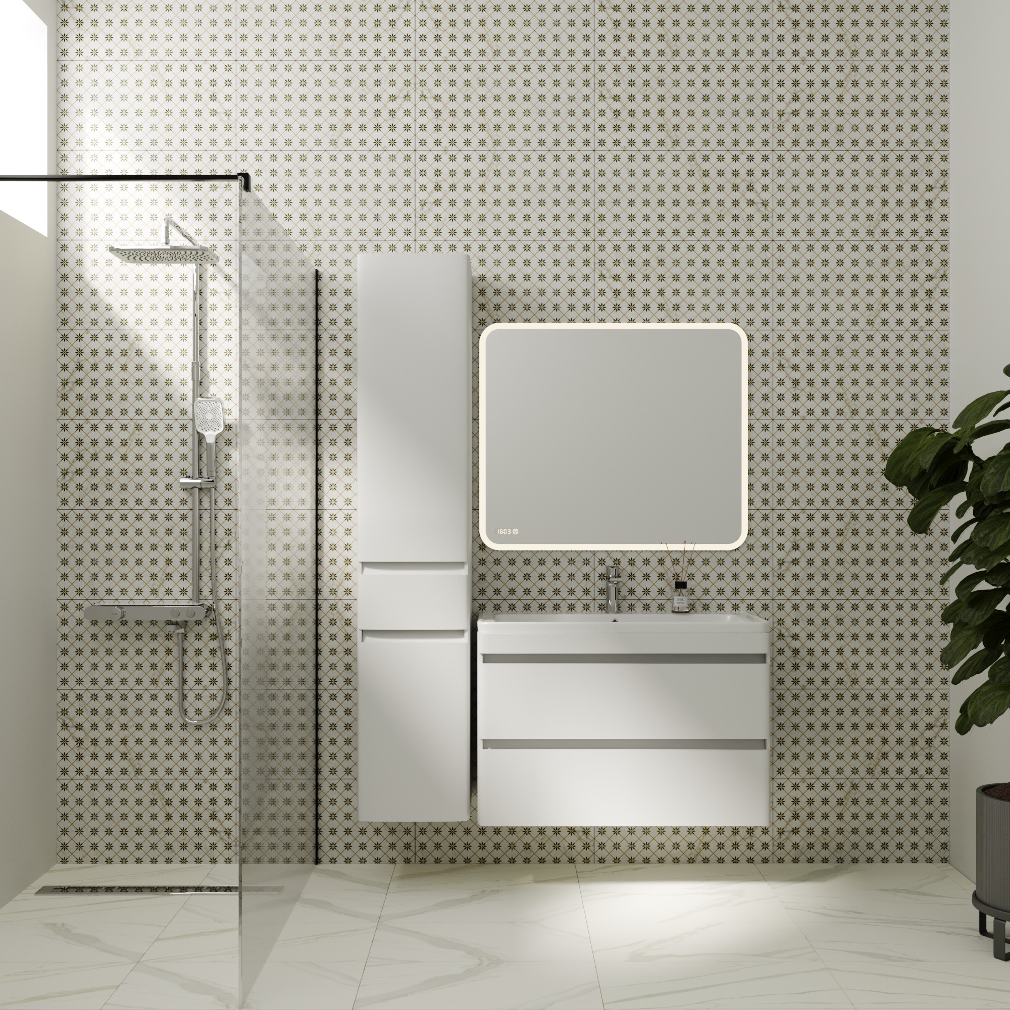 Тумба подвесная "Атлантика 90", Люкс антискрейч, PLUS