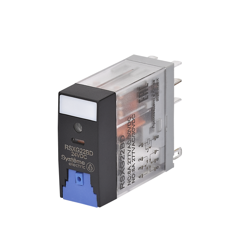 Реле 8А 2CO 24В DC тест кнопка LED SE RSXG22BD