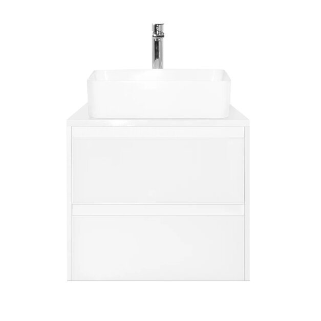 Тумба подвесная "Монако 60" (2 ящ.), Гамма 56, Осина бел /бел лакобель, PLUS