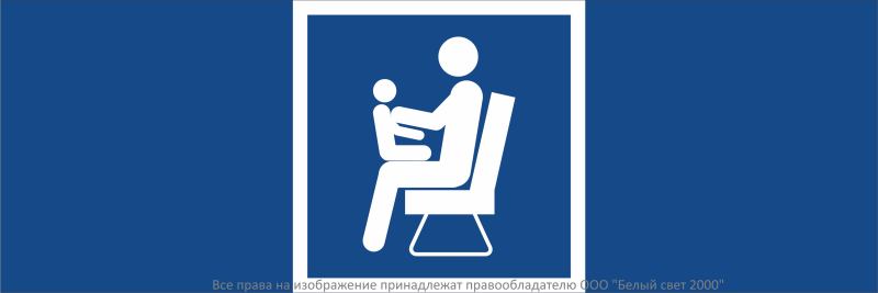 Знак безопасности NPU-3413.D03"Места для инвалидов.пожилых людей.людей с детьми" Белый свет a19957