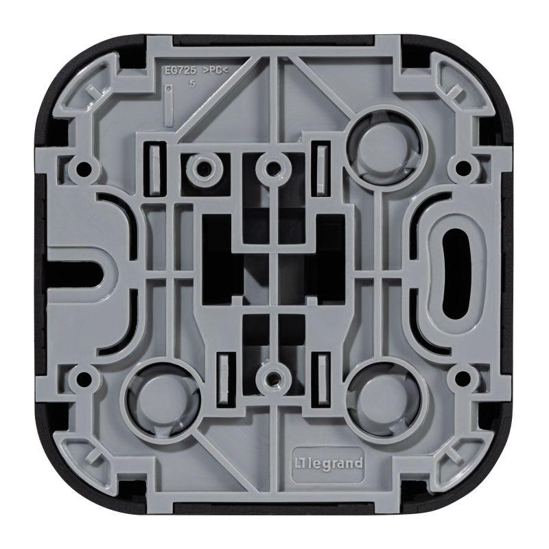 Переключатель проходной 1-кл. ОП Quteo 10А IP20 10AX черн. матов. IEK 782477