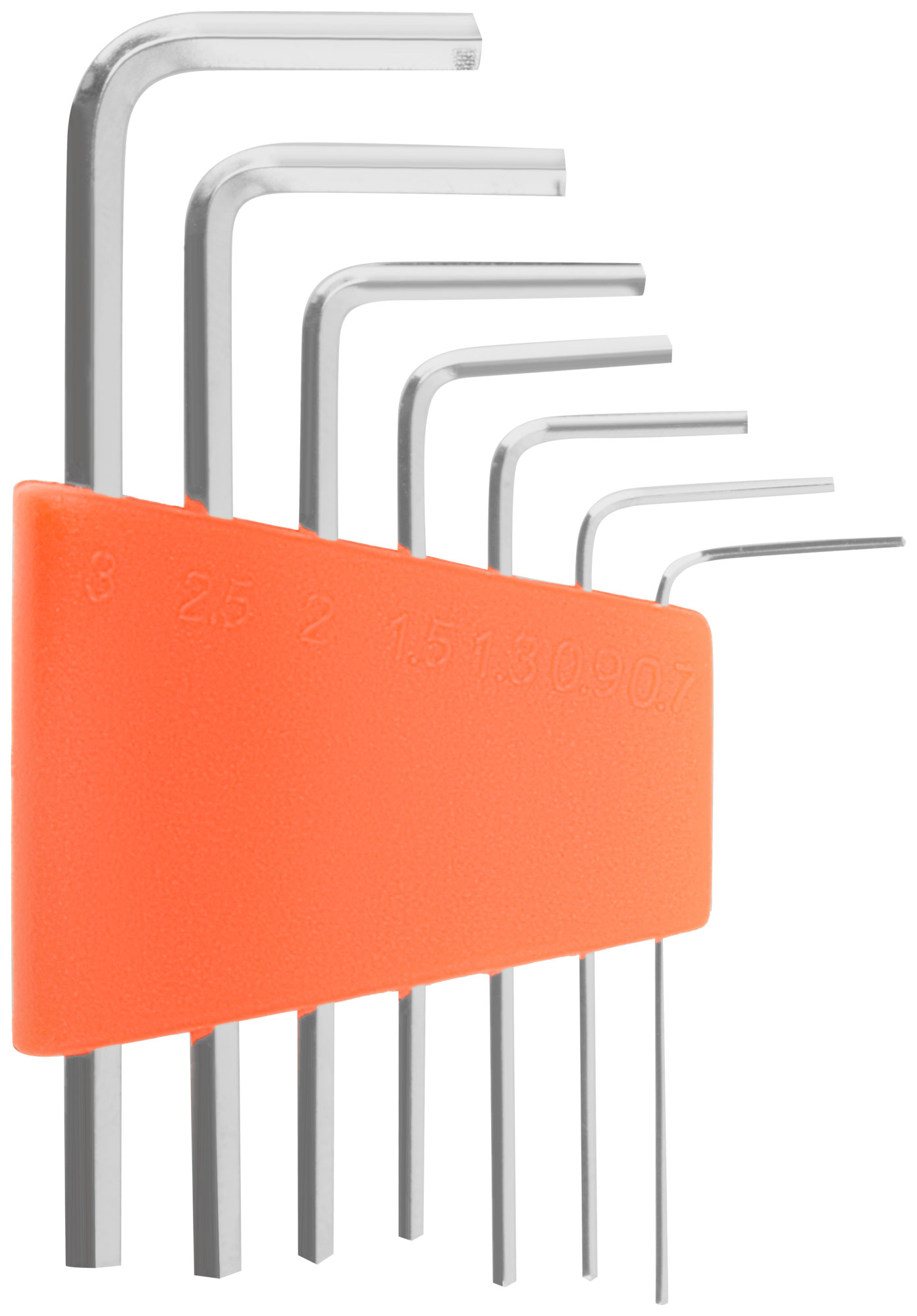 Ключи шестигранные HEX CrV 7 шт.( 0,7-3,0 мм ),пластиковый держатель