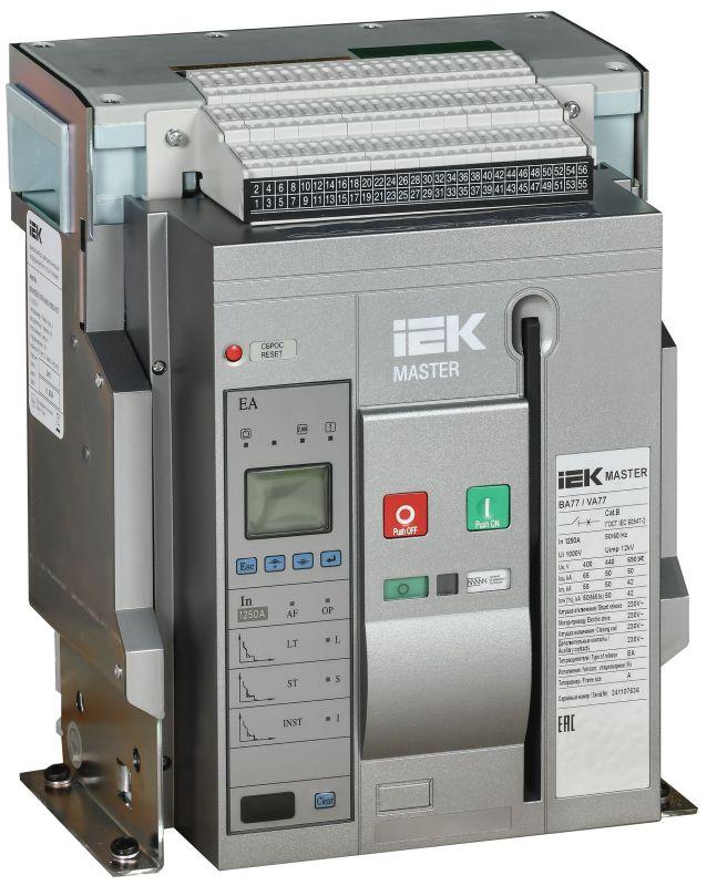 Выключатель автоматический воздушный 3п AC ВА77 F3P A 65кА 1250А EA стац. с компл. аксессур. MASTER IEK MI-ACB10-3FA-065-1250-ACF