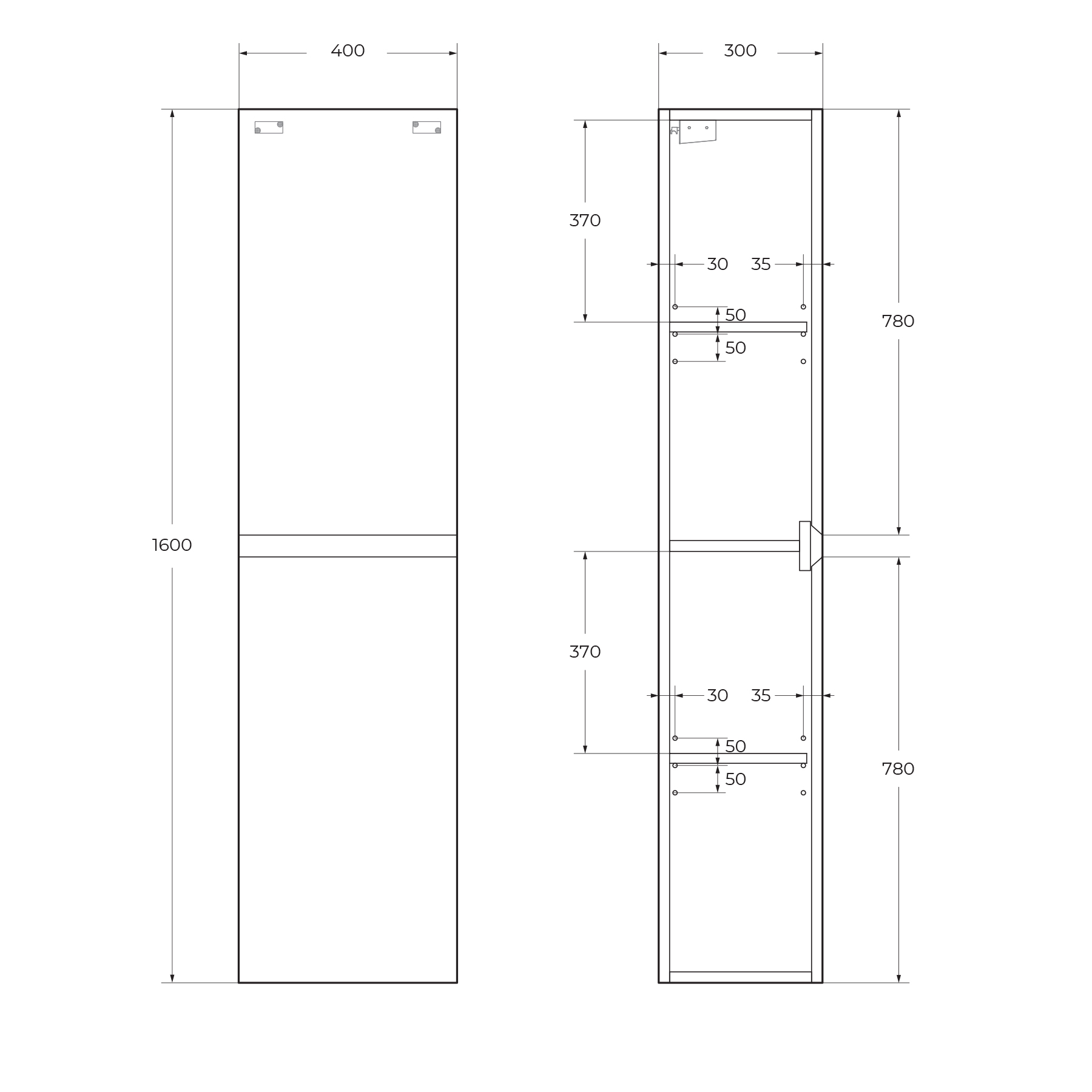 Шкаф подвесной CEZARES MOLVENO-1600-2A-SC-BG