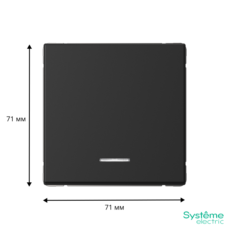 Выключатель кнопочный 1-кл. ArtGallery 10А с подсветкой механизм базальт SE GAL001416