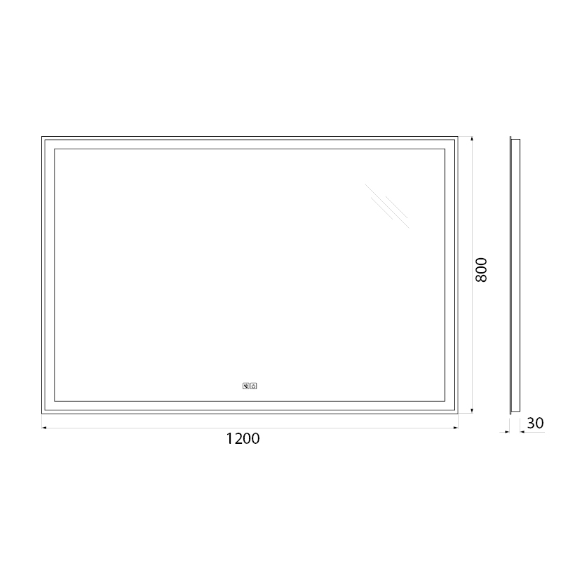 Зеркало BelBagno SPC-GRT-1200-800-LED-TCH-PHONE