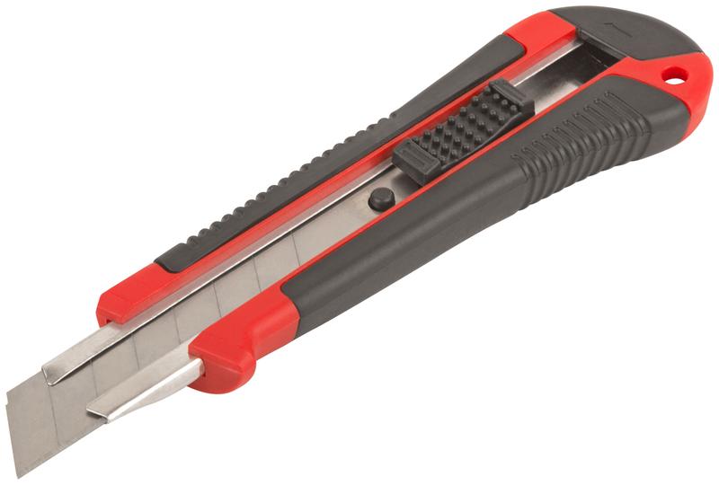 Нож технический "Тренд" 18мм усилен. прорезиненный КУРС 10174