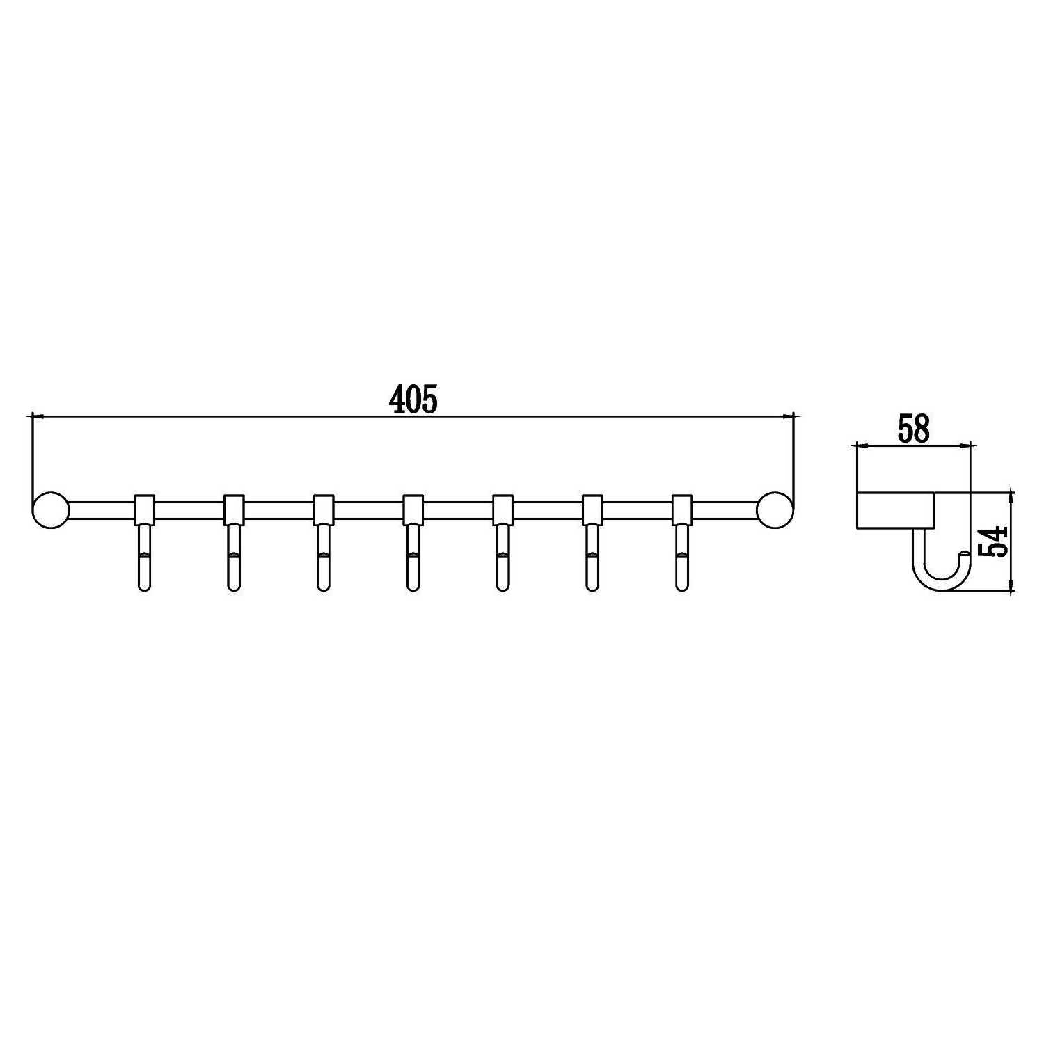Планка с крючками Savol S-006207, хром