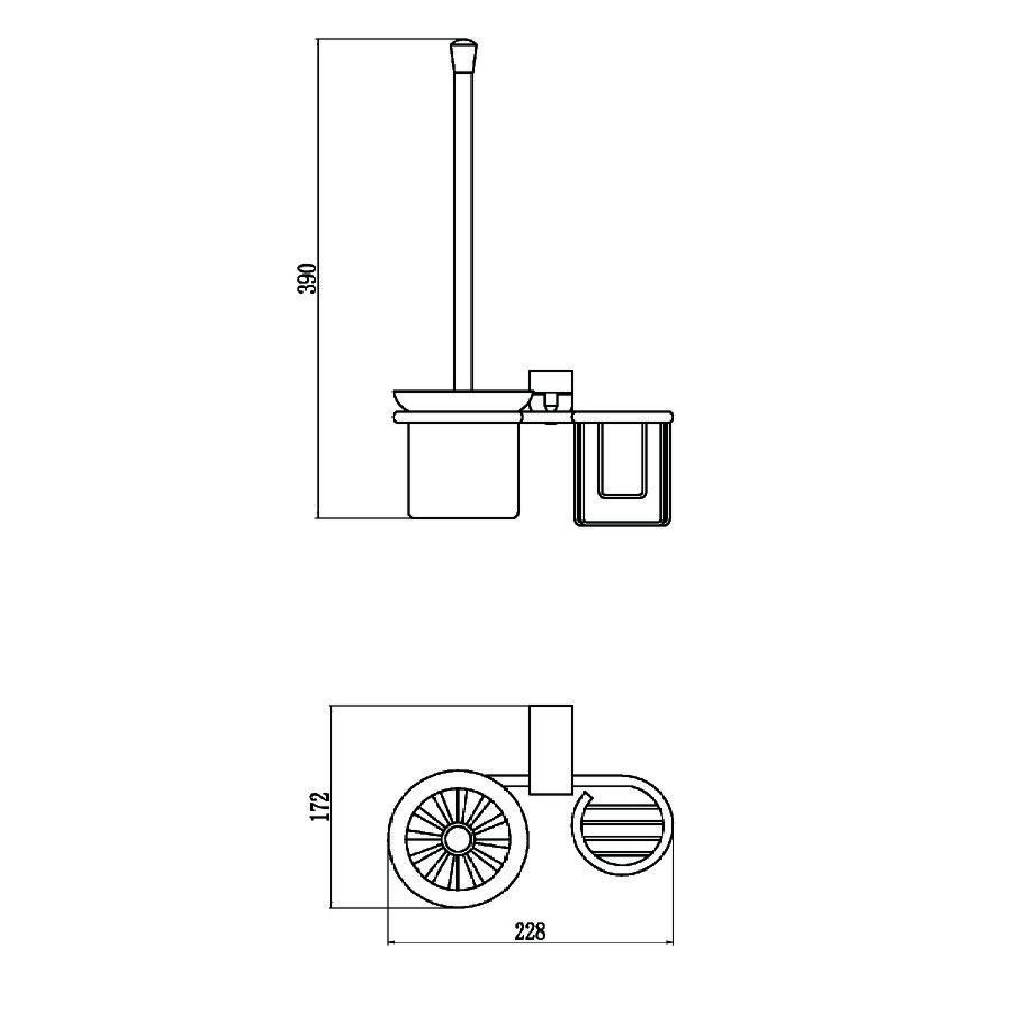Ершик с держателем освежителя Savol S-L07394, хром