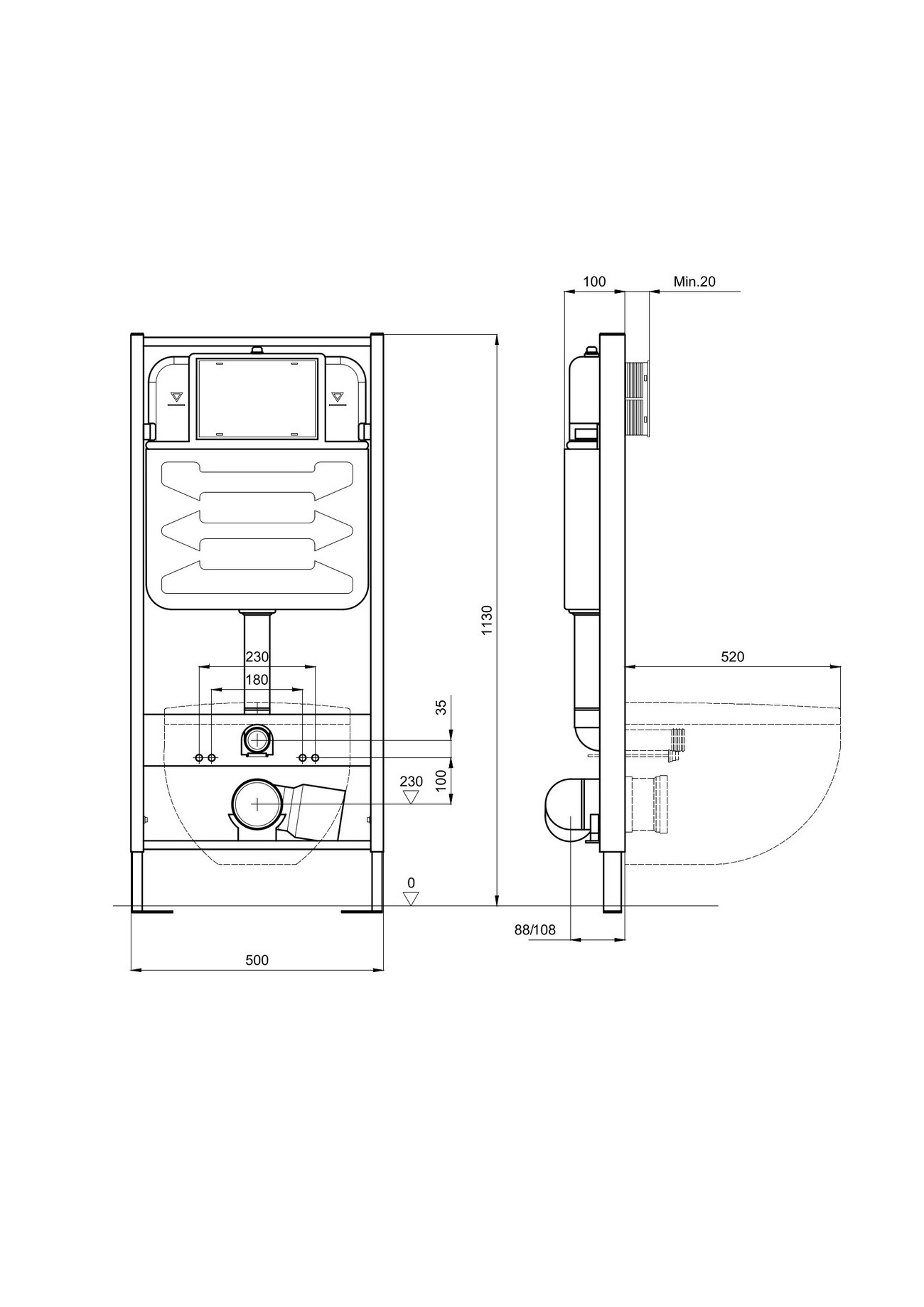 SET AQUATEK ВЕГА cmp-017 (рама AQUATEK Standard INS-0000012 с клавишей KDI-0000017 и крепежом KKI-0000002+унитаз ВЕГА AQ1904-00 с тонким сиденьем sc