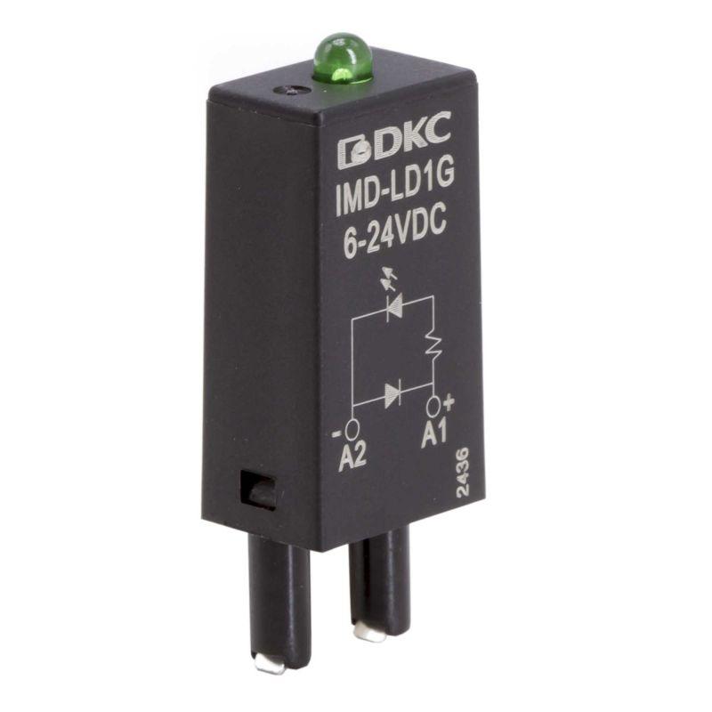 Модуль индикации и защиты LED зел.+диод (A1+) 6-24В DC DKC IMD-LD1G