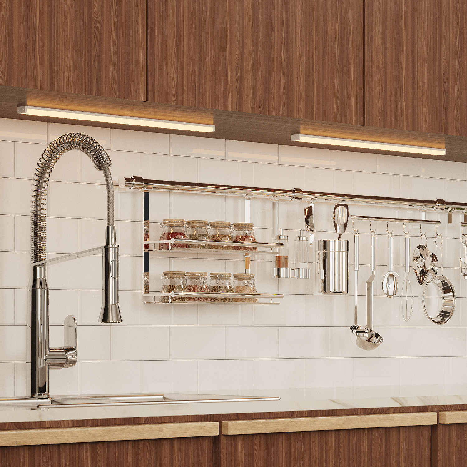 Светильник линейный светодиодный ДБО 6 Вт 600 лм 4000К AC 220В IP20 520х25х13мм модель K управление касанием и датчиком движения Modul Gauss