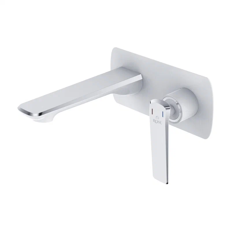 Смеситель для раковины встраиваемый Rose R13F R1341F, белый/хром