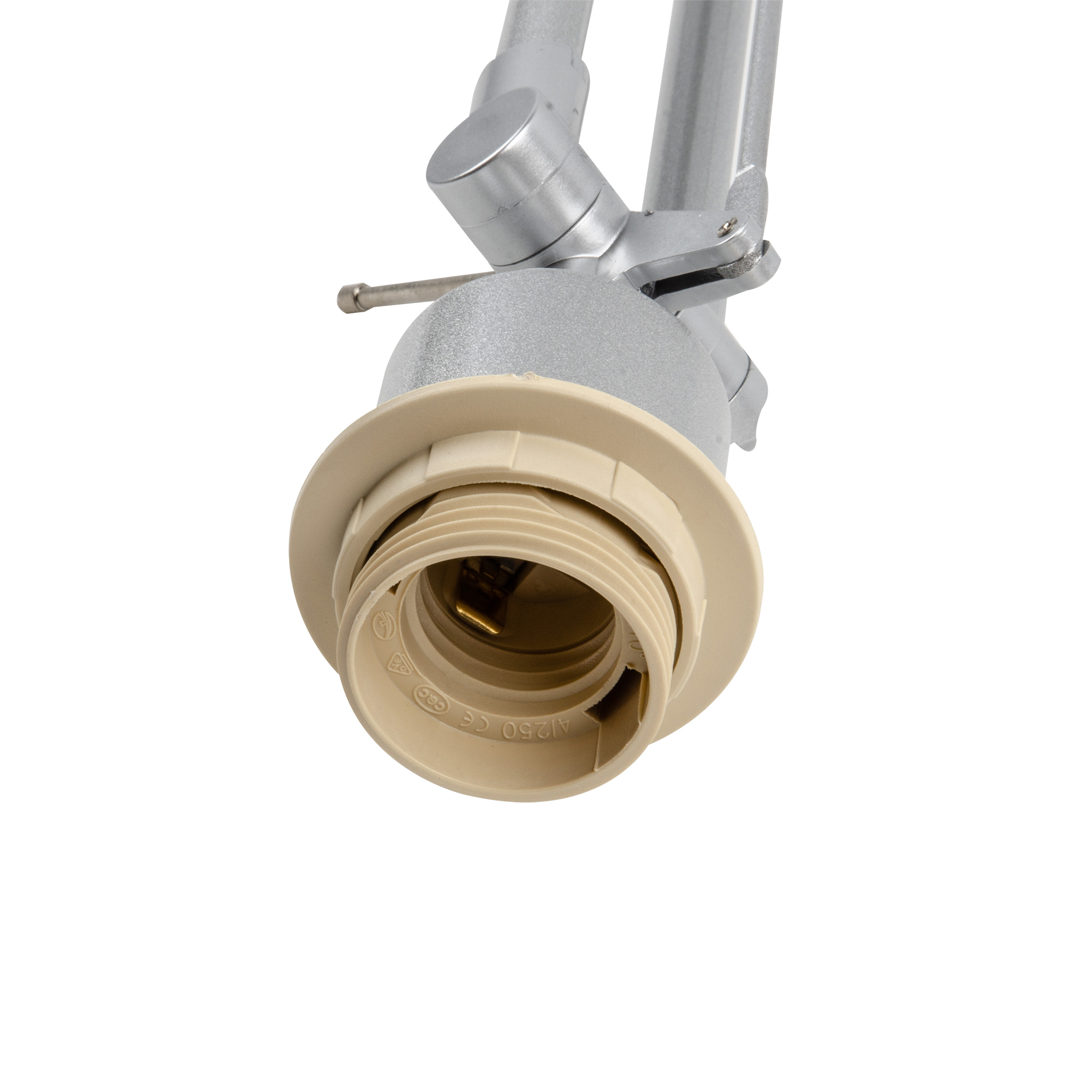 Торшер UML-T500 E27 SILVER/WHITE напольный под лампу Е27 60W с регулировкой наклона Серебристый/Белый ТМ