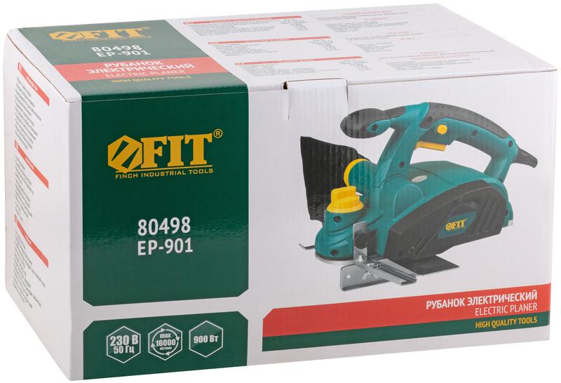 Рубанок 900Вт 16000об/мин 82мм 0-3.0мм; паз 0-16мм; прав. выброс; опора алюм. FIT 80498
