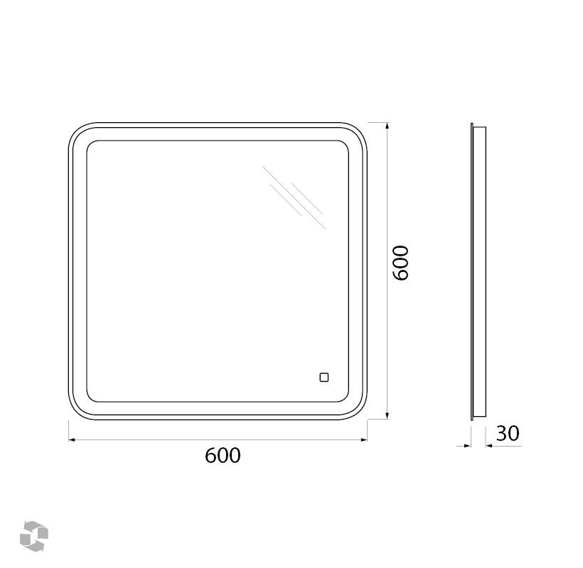 Зеркало BelBagno SPC-MAR-600-600-LED-TCH