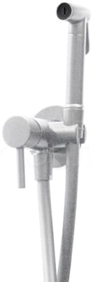 Set гигиен. Душа TWEET ROUND MIX душ и держатель из металла, шланг металл 1200мм, co СМЕСИТЕЛЕМ, цвет Белый матовый