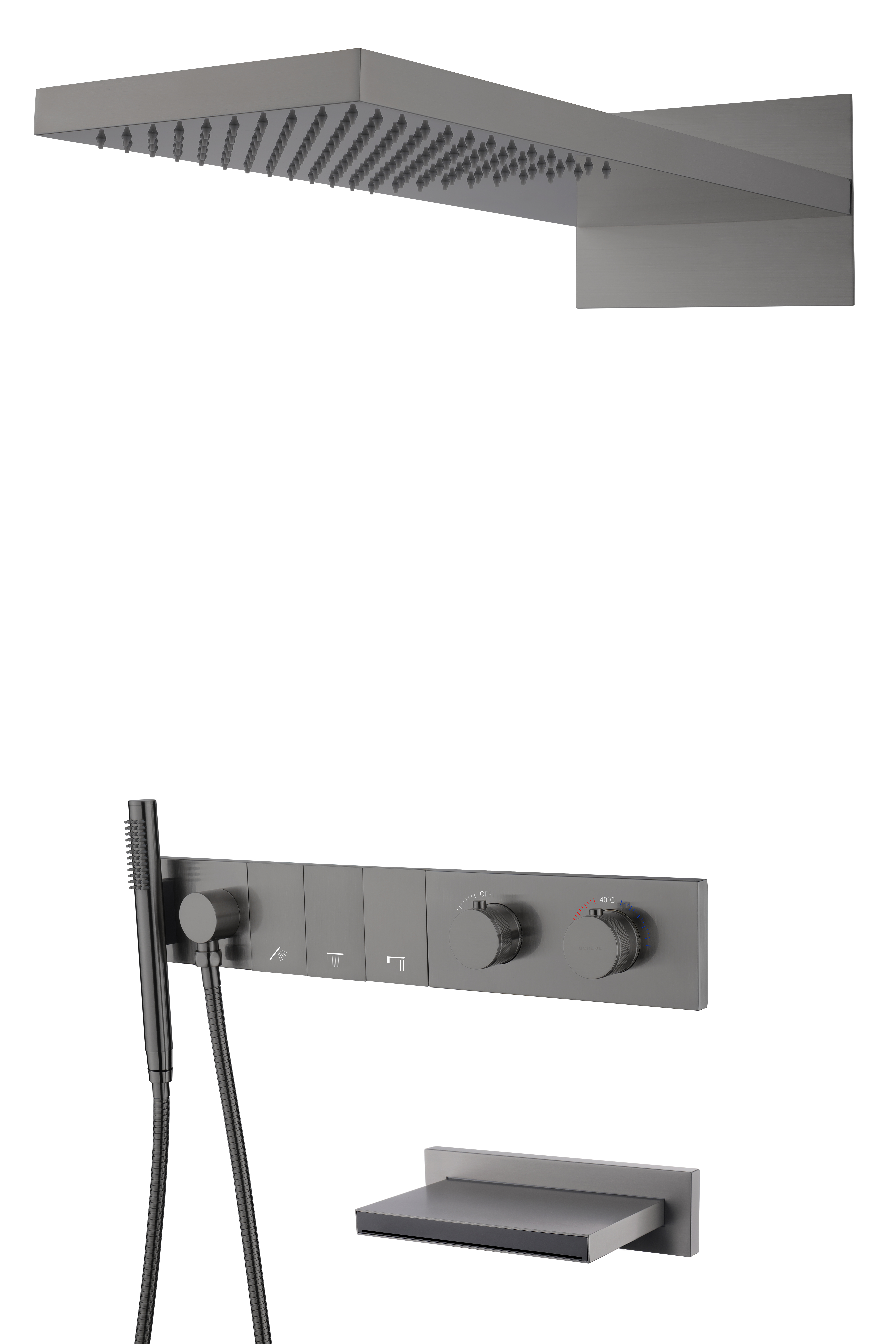 Встроенная душевая система  ZODIAC с термостатом, трехпозиционная GOLD