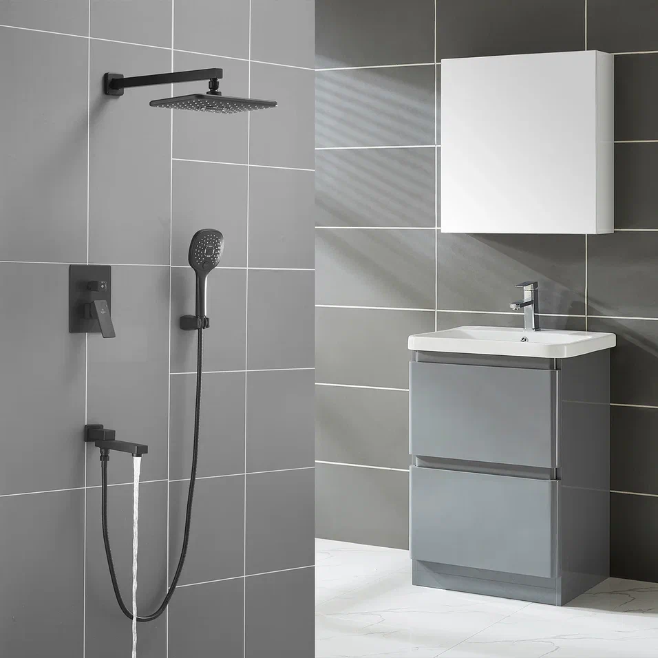 Душевая система встраиваемая Rose R2835H, черный