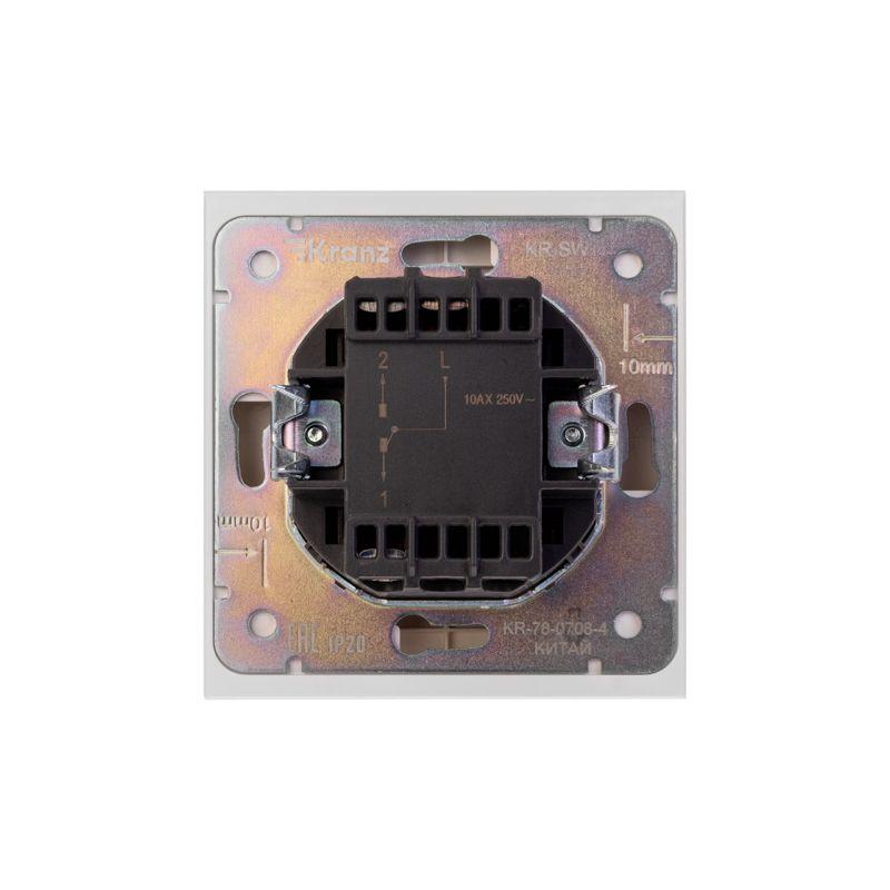 Выключатель проходной (переключатель) 1-кл. СП STRONG MIELE 10А жемчуж. Kranz KR-78-0708-4