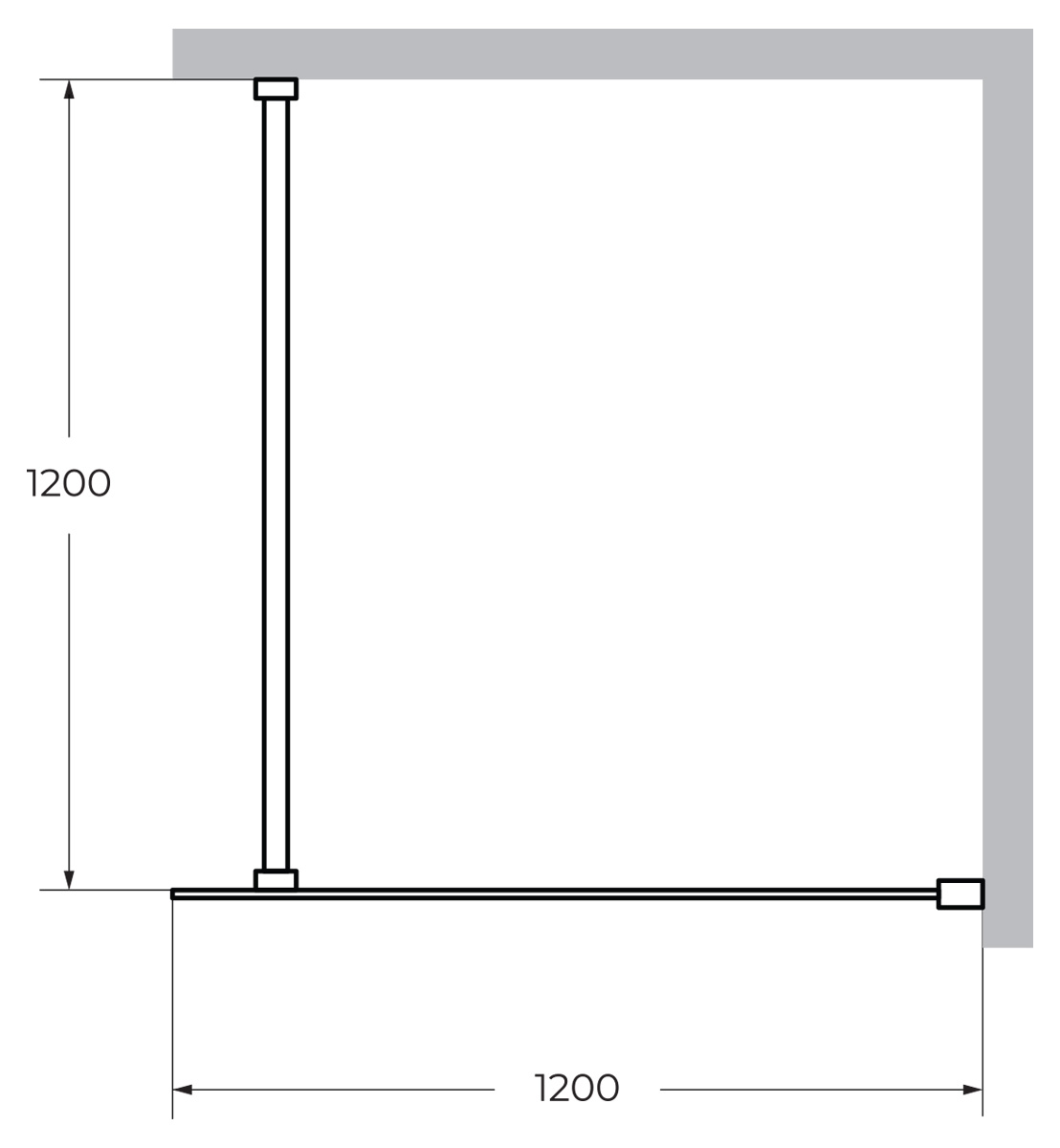 Душевая перегородка CEZARES LIBERTA-L-1-120-120-C-Cr