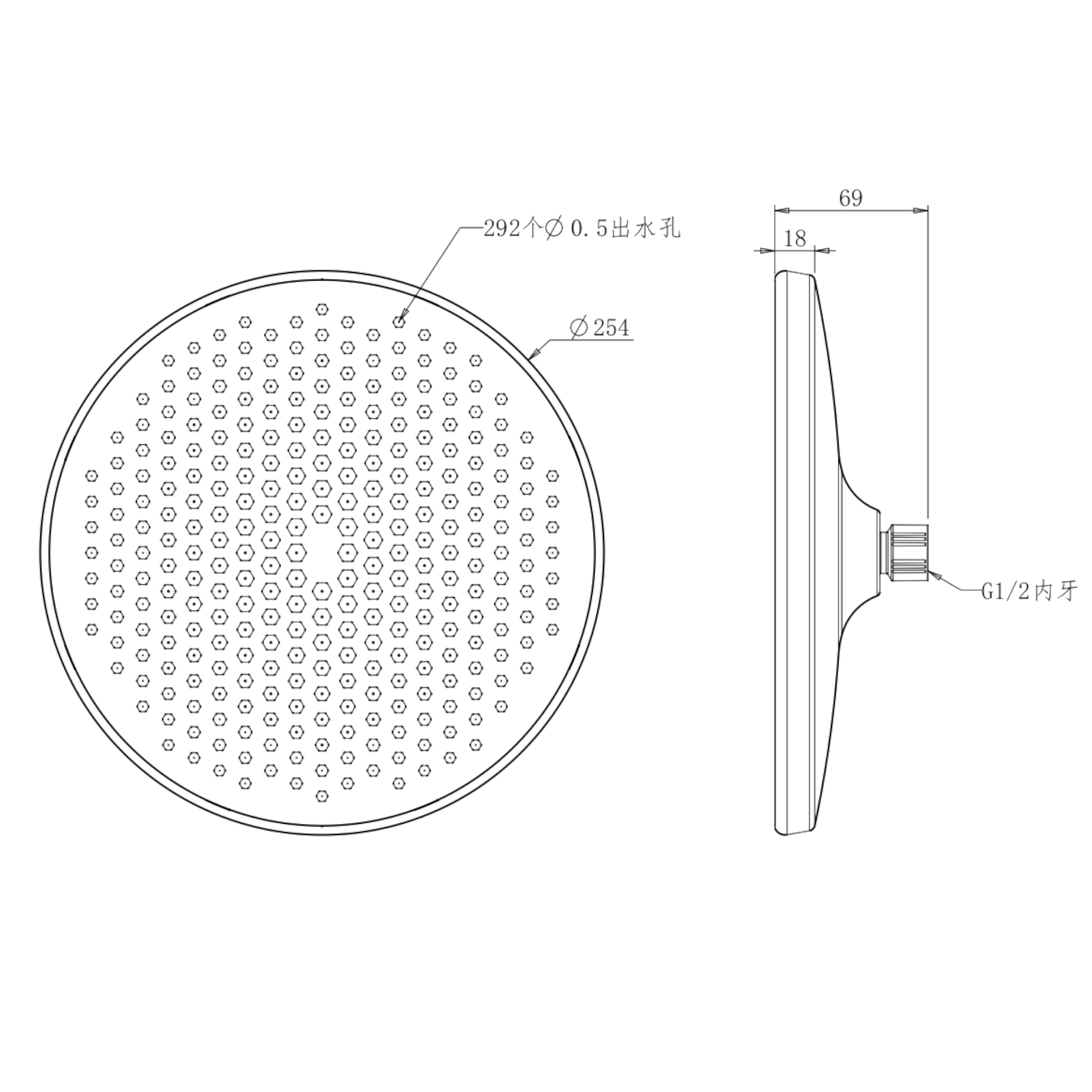 Верхний душ Savol SK-DP04, хром/черный