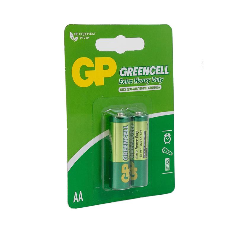 Элемент питания солевой AA/R6 1.5В GreenCell (блист.2шт) GP 2768