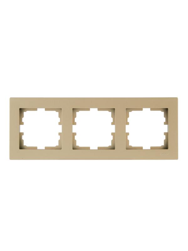 Рамка 3-м VESNA горизонт. без вставки зол. LEZARD 742-3600-148