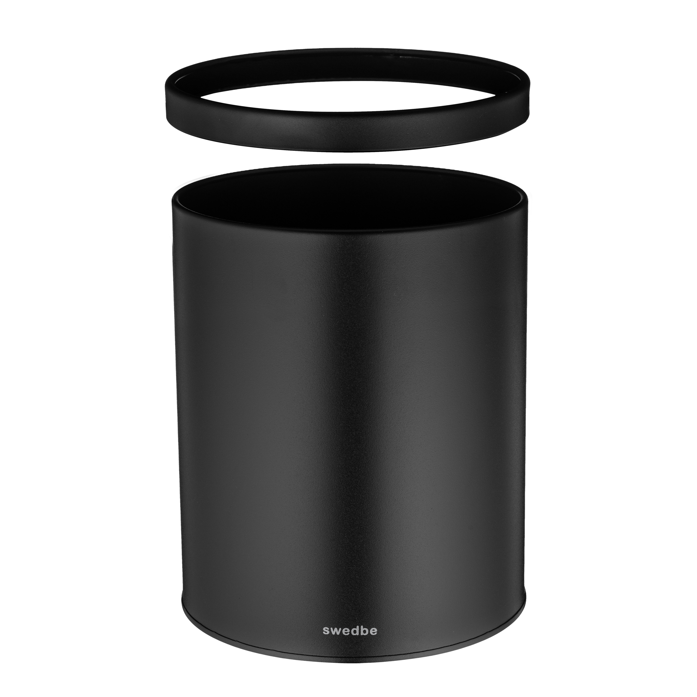 Мусорное ведро с кольцом Swedbe Attribut, цвет: черный 9816B