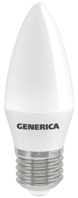 Лампа светодиодная C35 10Вт свеча 6500К E27 230В GENERICA LL-C35-10-230-65-E27-G