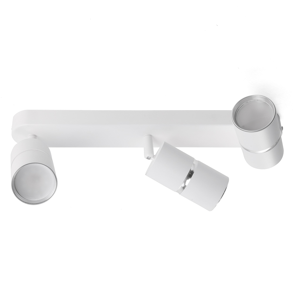 Светильник ДБО 3хGU10 без ламп наклонный белый хром