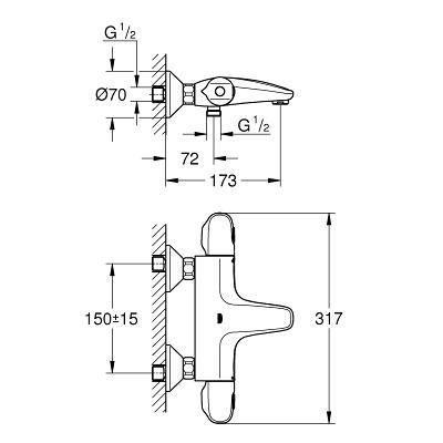 Термостат Grohe Grohtherm 1000 New 34155003 для ванны