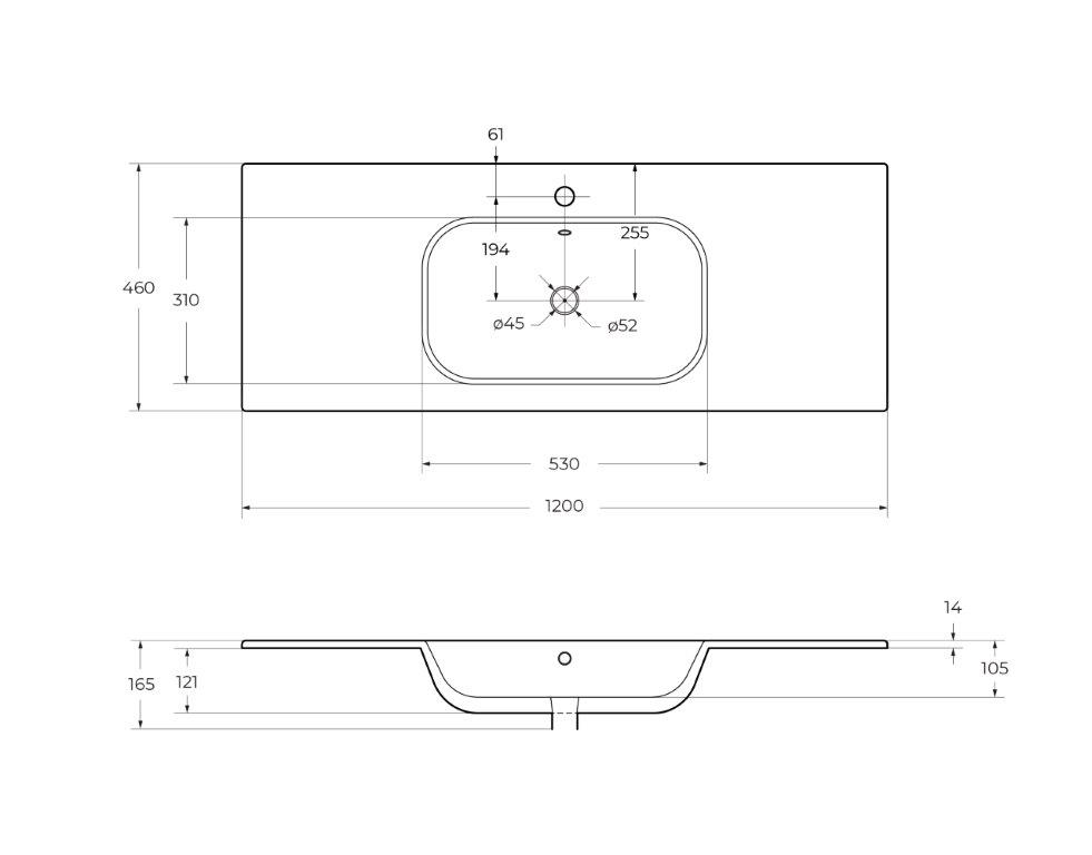 Керамическая раковина CEZARES CZR-NAT-120-LVB