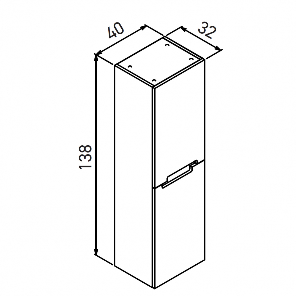 Пенал ORKA Lodi 40 подвесной, белый, черный, универсальный