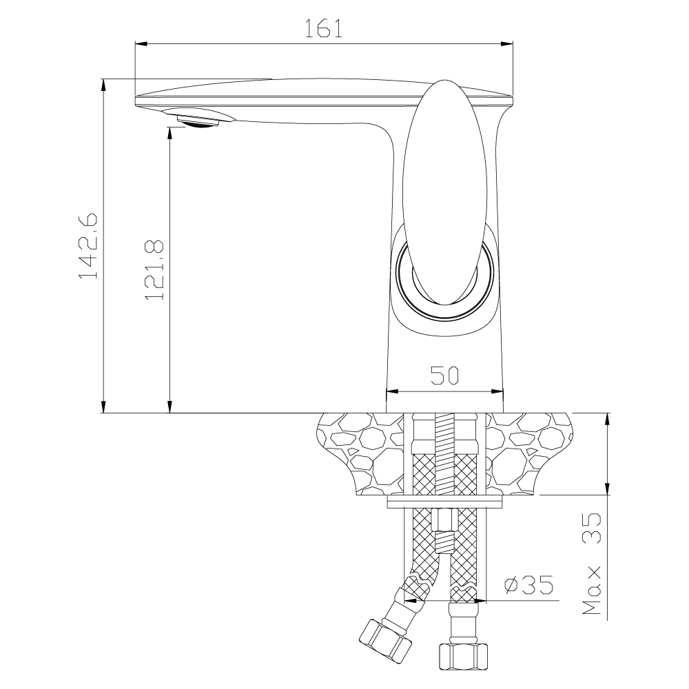 Смеситель для раковины Rossinka RS30 (RS30-11B)