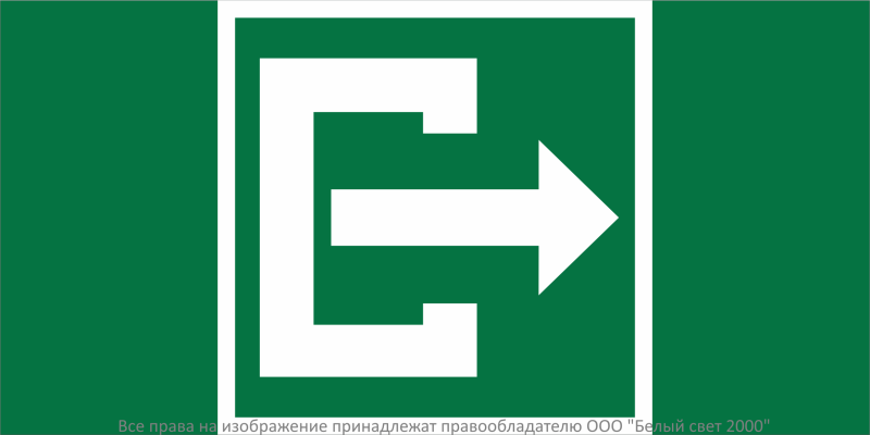Знак безопасности BL-2010B.C07"Выход" Белый свет a31657
