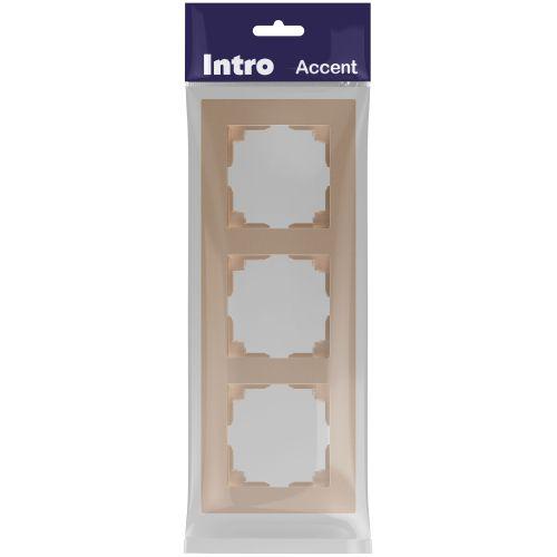 Рамка 3-м СП Accent 6-503-04 шампань Intro Б0063785