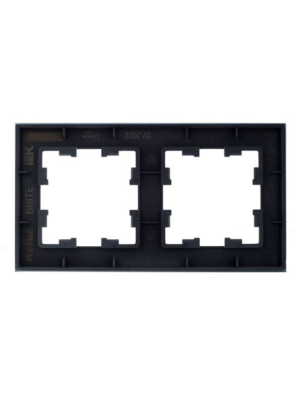 Рамка 2-м BRITE РУ-2-2-БрД стекло дым. IEK BR-M22-G-K30