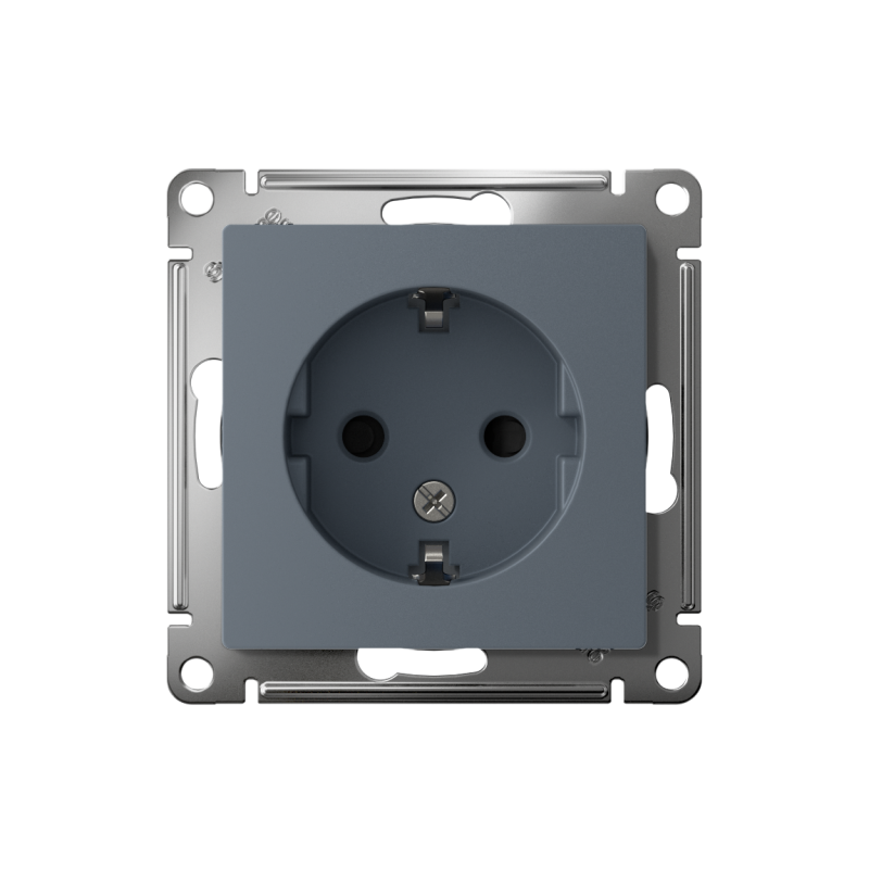 Розетка 1-м СП AtlasDesign 16А IP20 с заземл. защ. шторки механизм грифель SE ATN000745