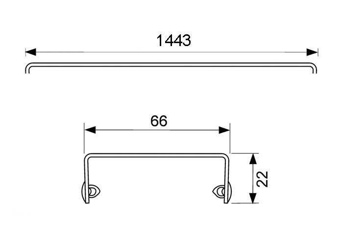 Декоративная решетка TECE drain line basic 601511 для душевого лотка 150 см